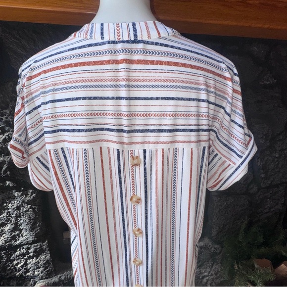 Fifty Street size XL Striped V-Neck Blouse top shirt - Picture 6 of 9